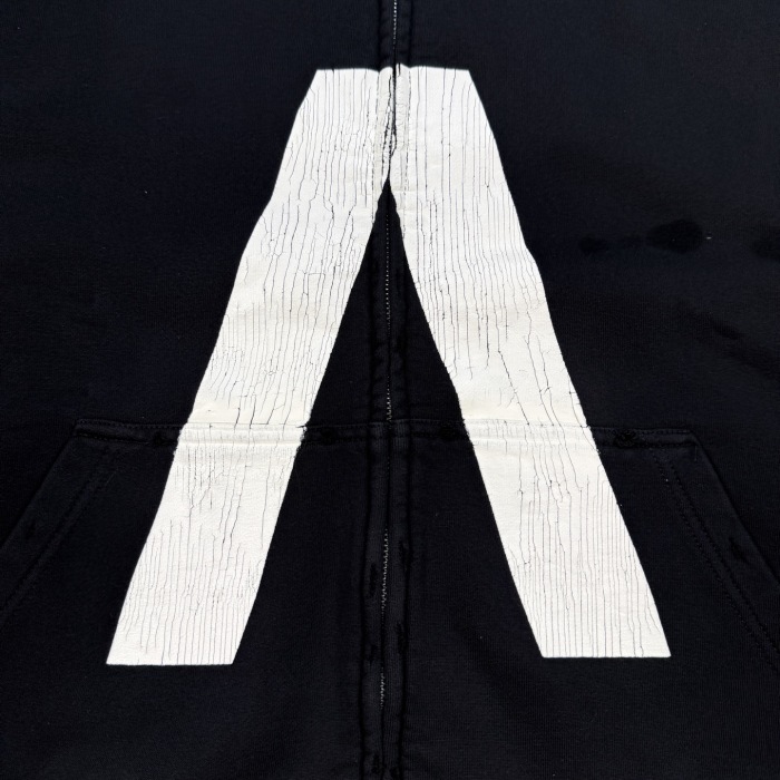 Balanciag@ Cracked Print Zipper Hoodie