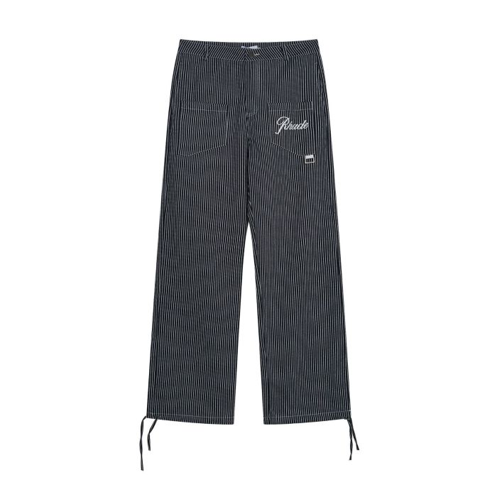 RHUDE Classic Striped Cargo Pants with Embroidered Letter Logo