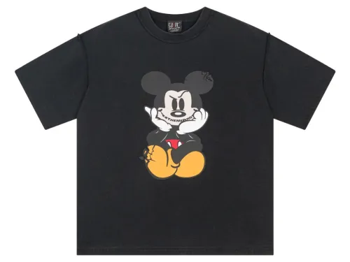 Vintage Mickey Mouse Cracked Print Washed T-Shirt