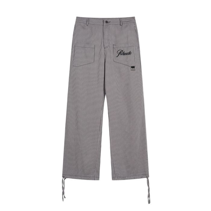 RHUDE Classic Striped Cargo Pants with Embroidered Letter Logo