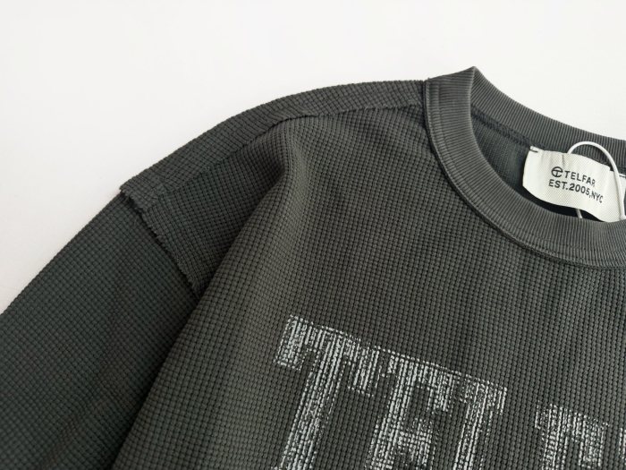 Telfar Distressed Waffle Knit Long-Sleeve