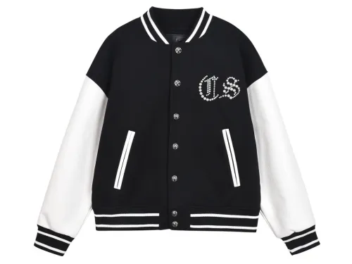 Chrome Hearts Sanskrit Cross Wool Varsity Jacket