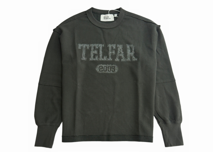Telfar Distressed Waffle Knit Long-Sleeve