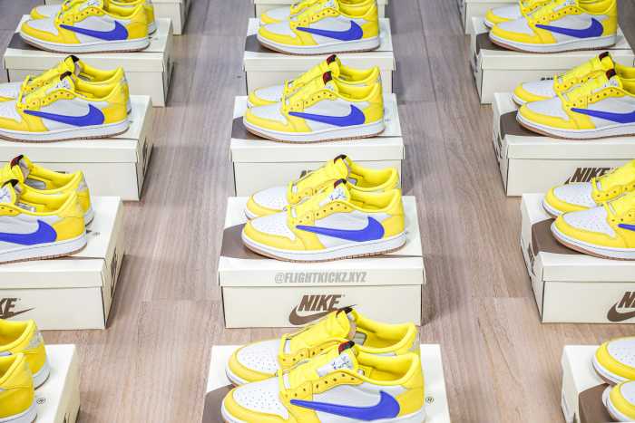 Travis Scott x Air Jordan 1 Retro Low OG SP “Elkins/Canary Yellow” GS（A1）
