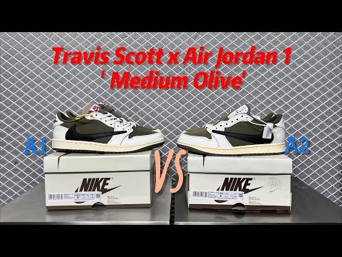 Travis Scott x Air Jordan 1 ' Medium Olive' GS（A1）