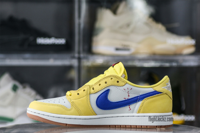 Travis Scott x Air Jordan 1 Retro Low OG SP “Elkins/Canary Yellow” GS（A1）