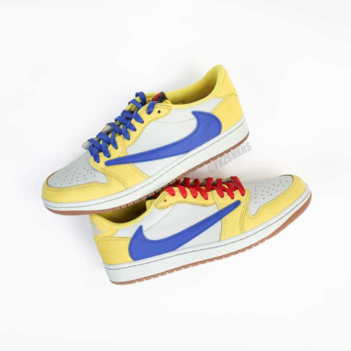 Travis Scott x Air Jordan 1 Retro Low OG SP “Elkins/Canary Yellow” GS（A1）