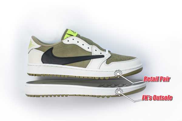 Travis Scott x Air Jordan 1 Low Golf Neutral Olive GS（A1）