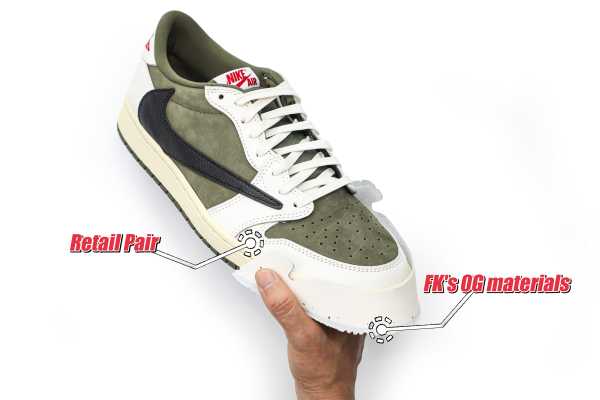 Travis Scott x Air Jordan 1 ' Medium Olive' GS（A1）