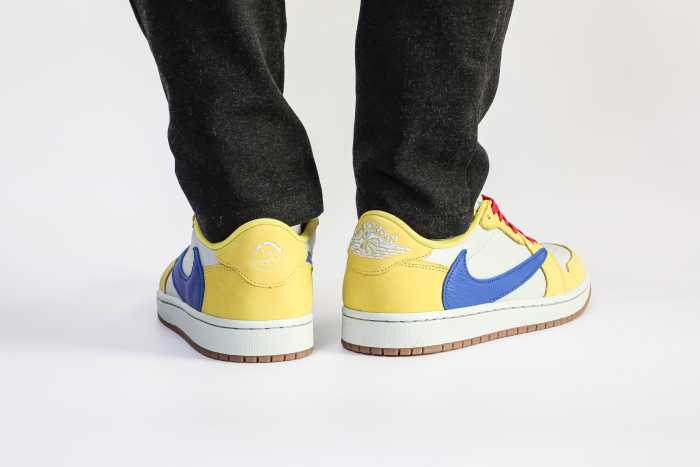 Travis Scott x Air Jordan 1 Retro Low OG SP “Elkins/Canary Yellow” GS（A1）