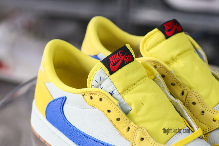 Travis Scott x Air Jordan 1 Retro Low OG SP “Elkins/Canary Yellow” GS（A1）
