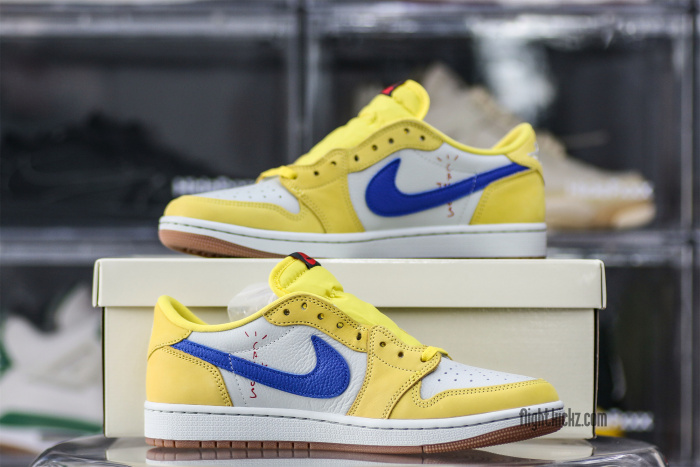 Travis Scott x Air Jordan 1 Retro Low OG SP “Elkins/Canary Yellow” GS（A1）