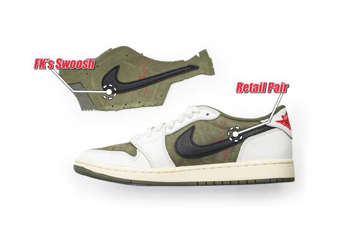 Travis Scott x Air Jordan 1 ' Medium Olive' GS（A1）