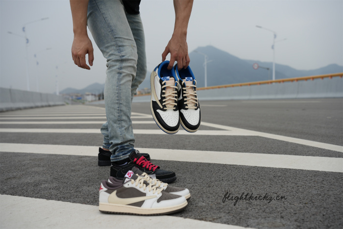 Travis Scott x Nike Air Jordan 1 Low OG “Black/Phantom” GS（A1）