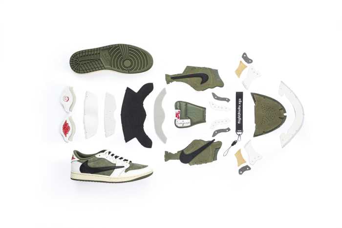 Travis Scott x Air Jordan 1 ' Medium Olive' GS（A1）