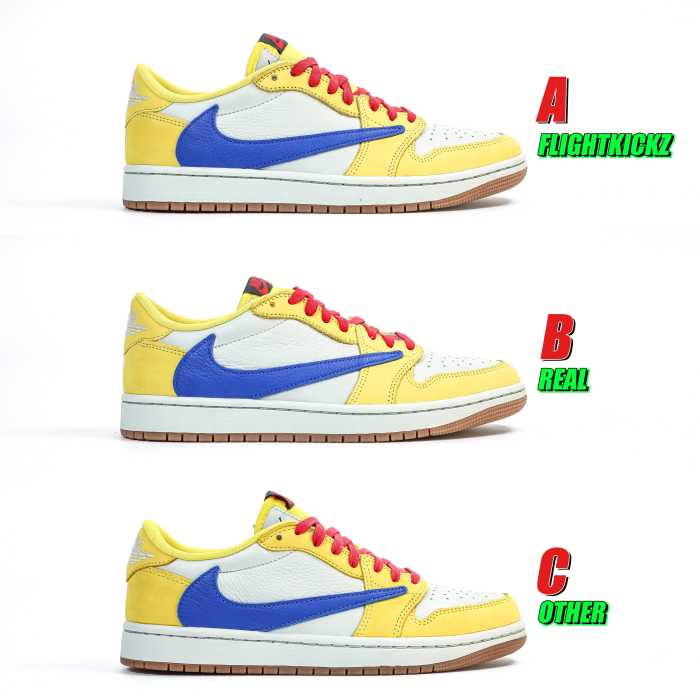 Travis Scott x Air Jordan 1 Retro Low OG SP “Elkins/Canary Yellow” GS（A1）