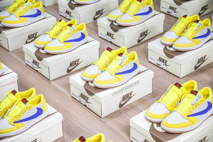 Travis Scott x Air Jordan 1 Retro Low OG SP “Elkins/Canary Yellow” GS（A1）