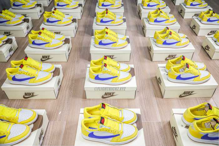 Travis Scott x Air Jordan 1 Retro Low OG SP “Elkins/Canary Yellow” GS（A1）