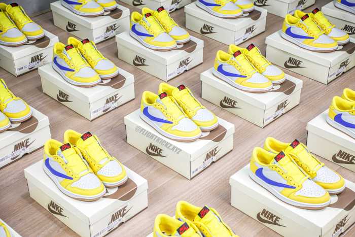 Travis Scott x Air Jordan 1 Retro Low OG SP “Elkins/Canary Yellow” GS（A1）