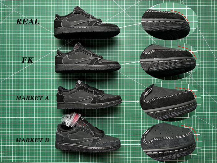 Travis Scott x Nike Air Jordan 1 Low OG “Black/Phantom” GS（A1）