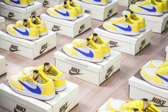 Travis Scott x Air Jordan 1 Retro Low OG SP “Elkins/Canary Yellow” GS（A1）