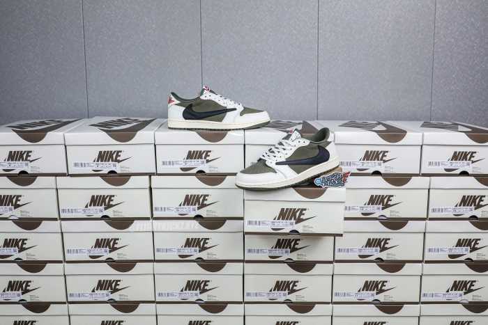 Travis Scott x Air Jordan 1 ' Medium Olive' GS（A1）