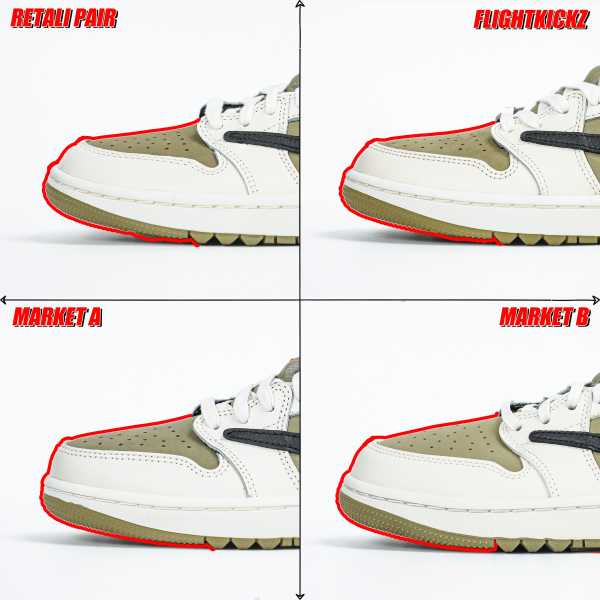Travis Scott x Air Jordan 1 Low Golf Neutral Olive GS（A1）