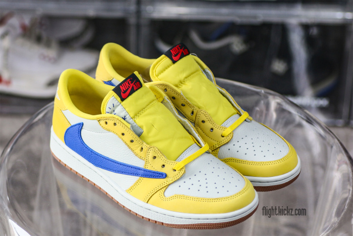 Travis Scott x Air Jordan 1 Retro Low OG SP “Elkins/Canary Yellow” GS（A1）