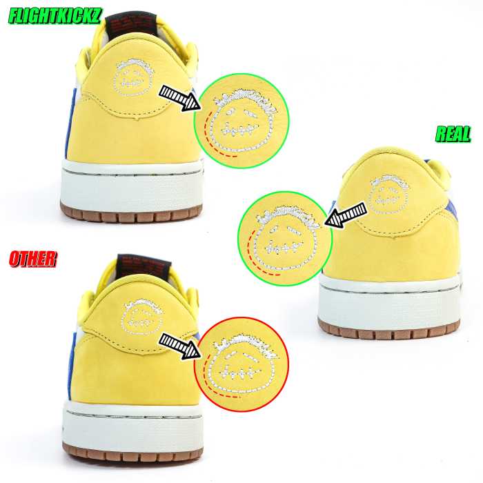 Travis Scott x Air Jordan 1 Retro Low OG SP “Elkins/Canary Yellow” GS（A1）