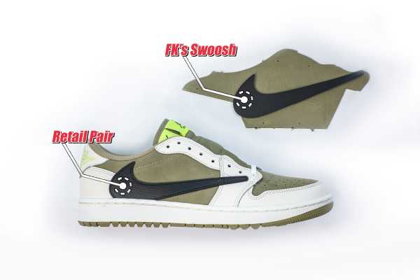 Travis Scott x Air Jordan 1 Low Golf Neutral Olive GS（A1）
