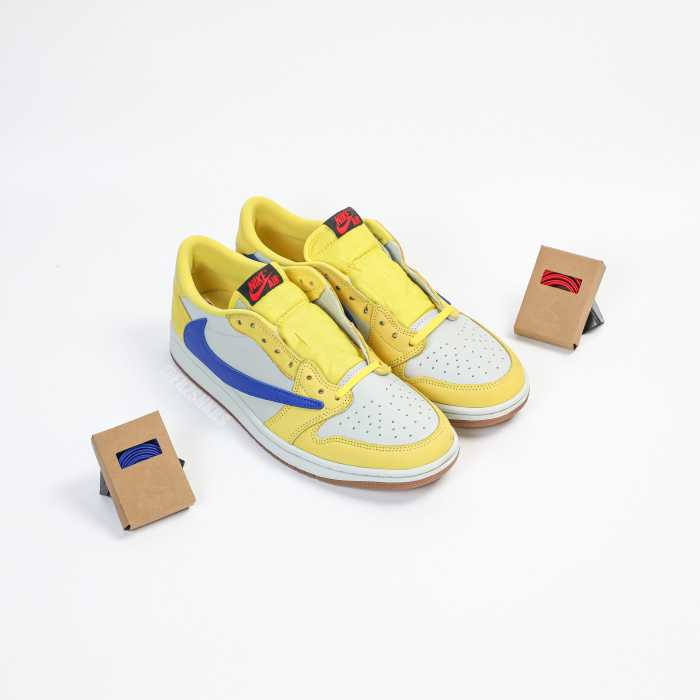 Travis Scott x Air Jordan 1 Retro Low OG SP “Elkins/Canary Yellow” GS（A1）