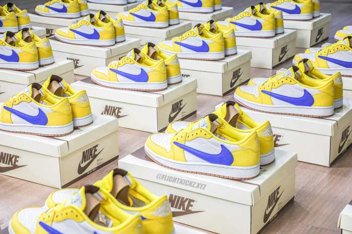 Travis Scott x Air Jordan 1 Retro Low OG SP “Elkins/Canary Yellow” GS（A1）