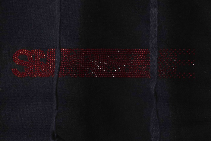Suprem3 X  Swarovski Motion Logo Hooded Sweatshirt