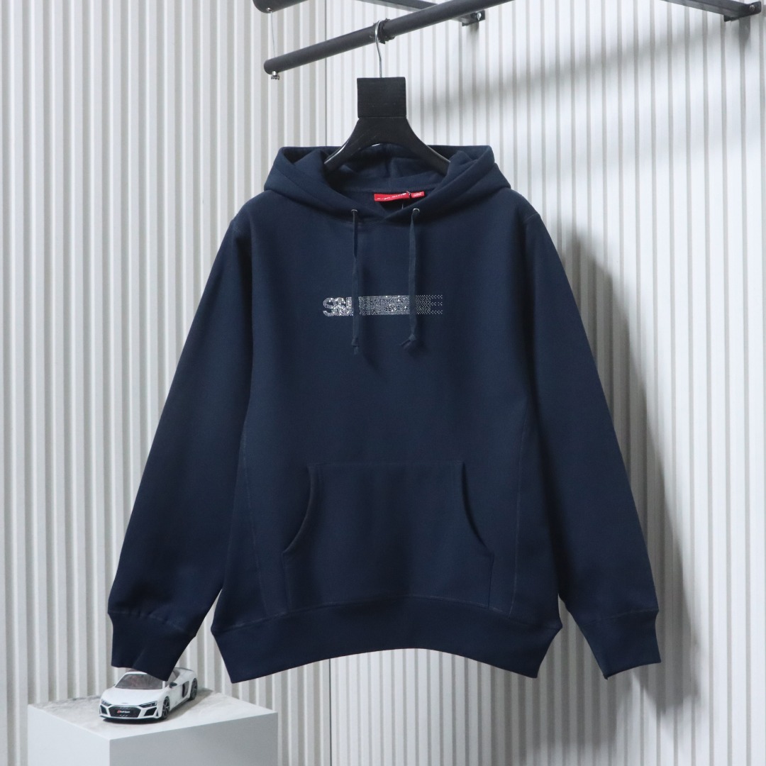 US$ 118.00 - Suprem3 X Swarovski Motion Logo Hooded Sweatshirt