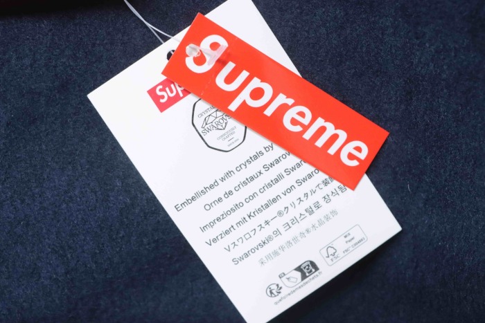 Suprem3 X  Swarovski Motion Logo Hooded Sweatshirt