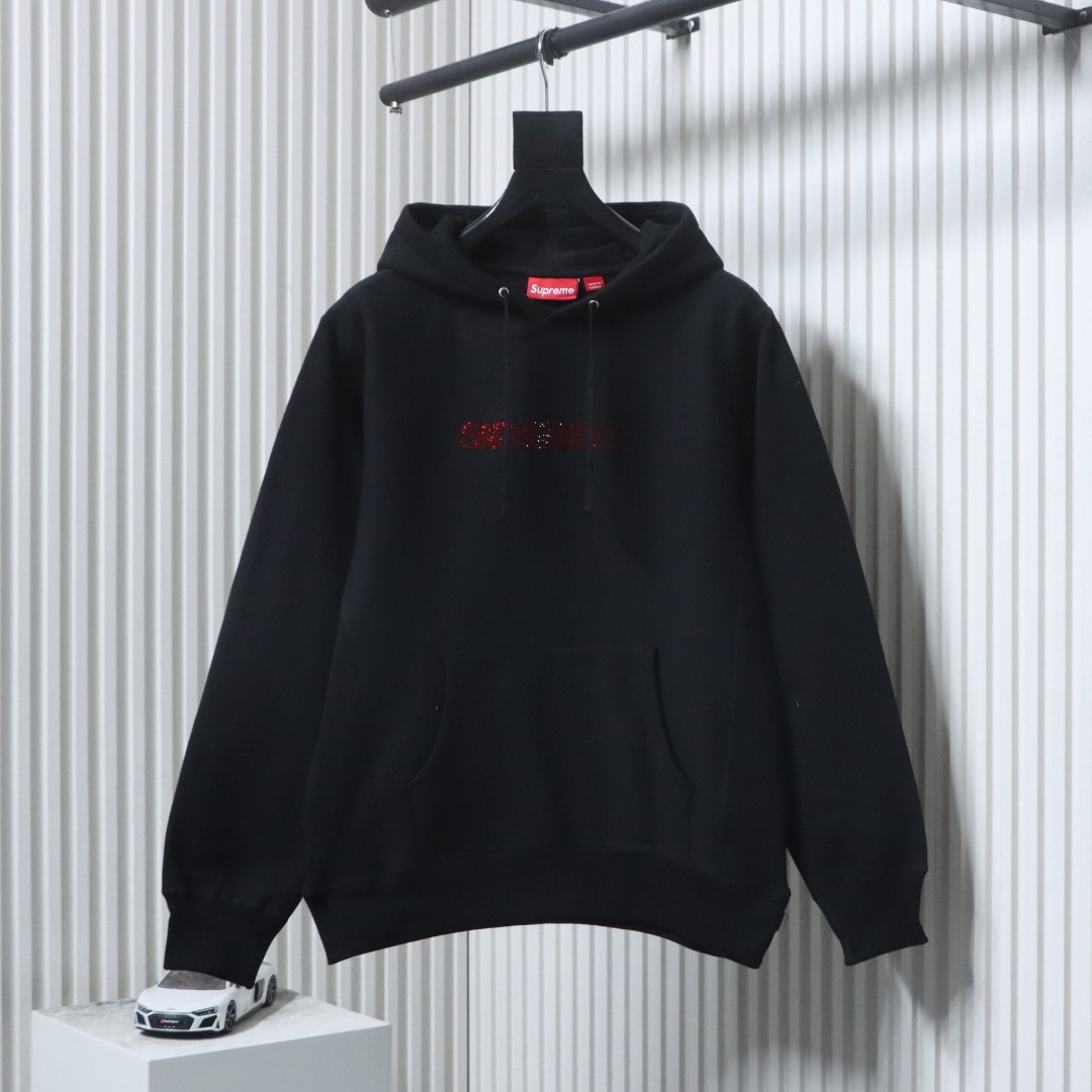 US$ 118.00 - Suprem3 X Swarovski Motion Logo Hooded Sweatshirt