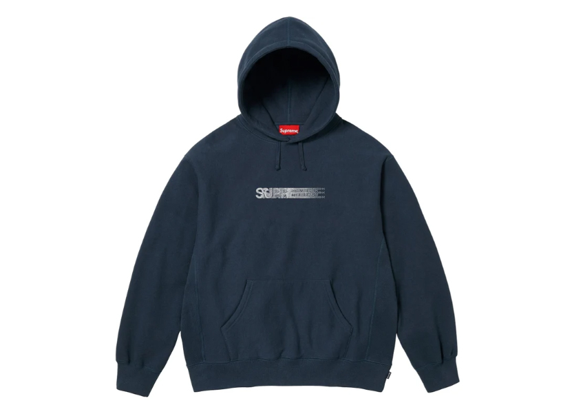 US$ 118.00 - Suprem3 X Swarovski Motion Logo Hooded Sweatshirt