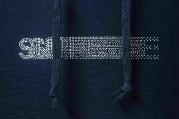 Suprem3 X  Swarovski Motion Logo Hooded Sweatshirt