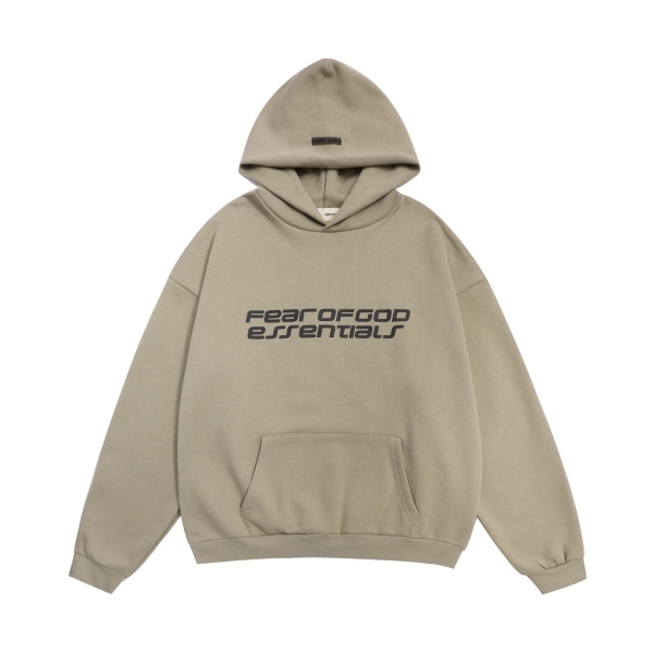 Fear Of God Fear of God Essentials Embossed Front Logo Fleece-Lined Hoodie FW26