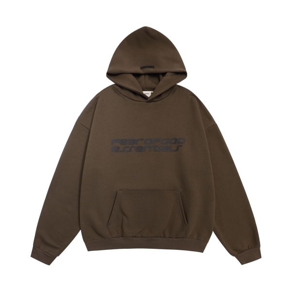 Fear Of God Fear of God Essentials Embossed Front Logo Fleece-Lined Hoodie FW26