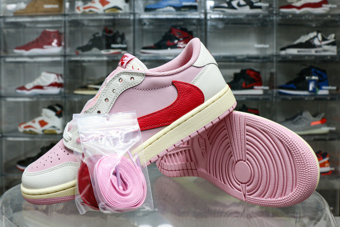 Travis Scott x Air Jordan 1 Low OG  Shy Pink Red  2025
