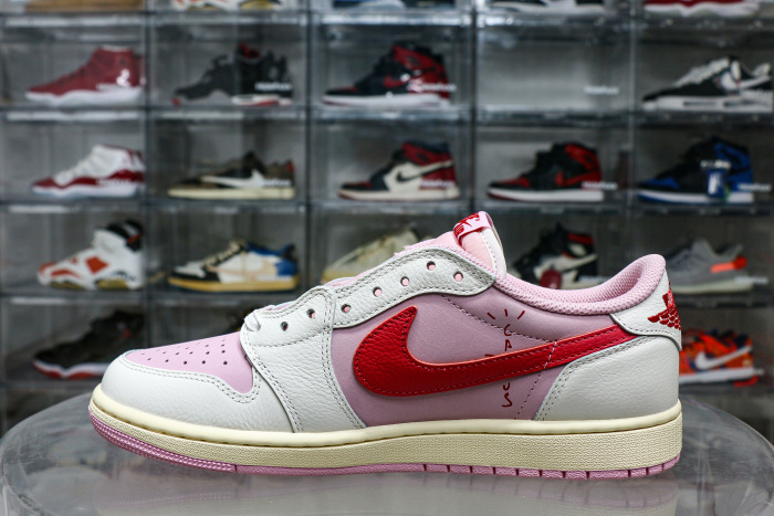 Travis Scott x Air Jordan 1 Low OG  Shy Pink Red  2025