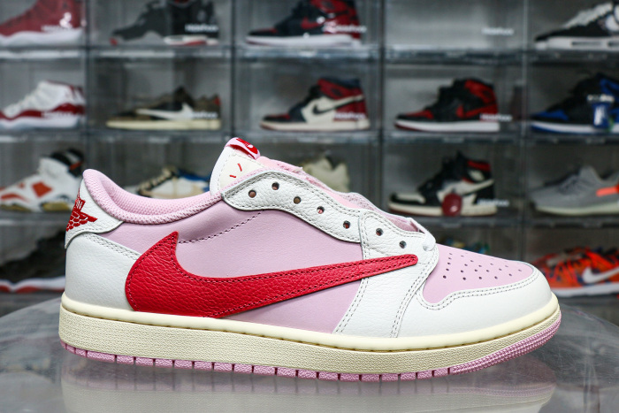 Travis Scott x Air Jordan 1 Low OG  Shy Pink Red  2025