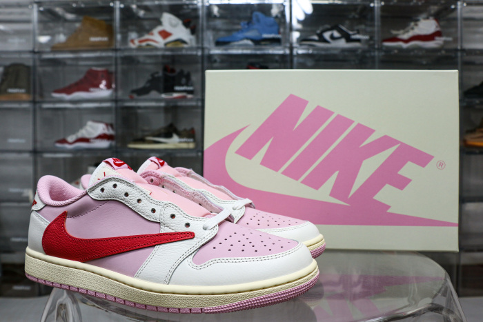Travis Scott x Air Jordan 1 Low OG  Shy Pink Red  2025
