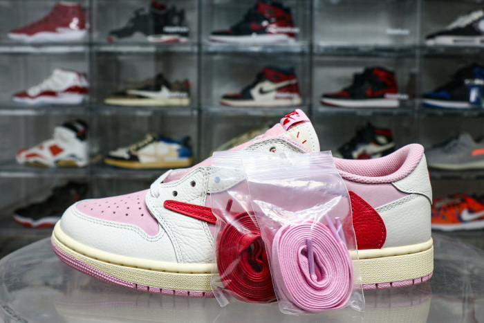 Travis Scott x Air Jordan 1 Low OG  Shy Pink Red  2025