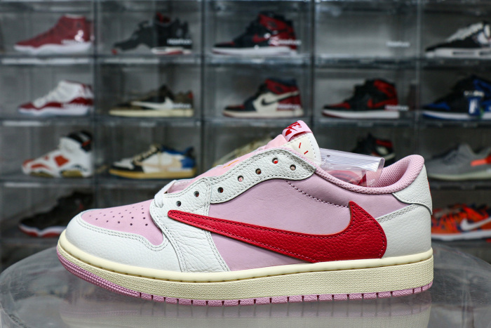 Travis Scott x Air Jordan 1 Low OG  Shy Pink Red  2025
