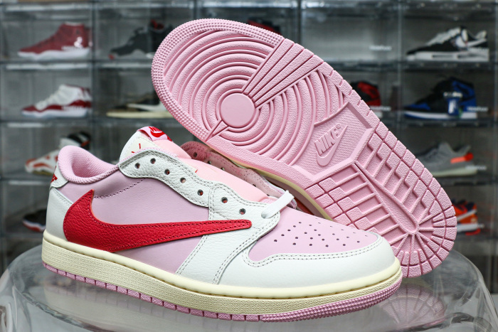 Travis Scott x Air Jordan 1 Low OG  Shy Pink Red  2025