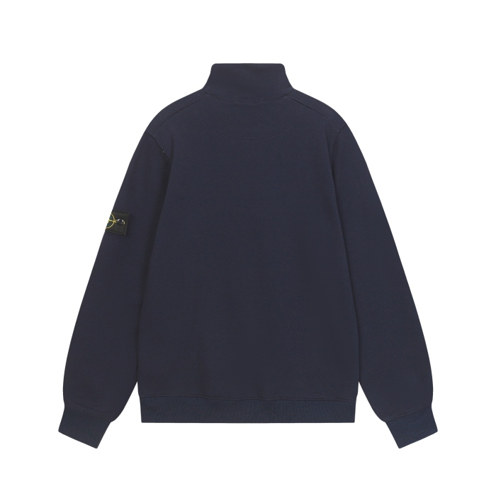 Stone Island Badge Logo Half-Zip Pullover Sweatshirt