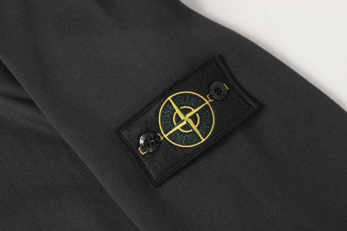 Stone Island Badge Logo Half-Zip Pullover Sweatshirt