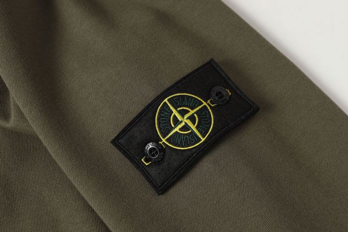 Stone Island Badge Logo Half-Zip Pullover Sweatshirt